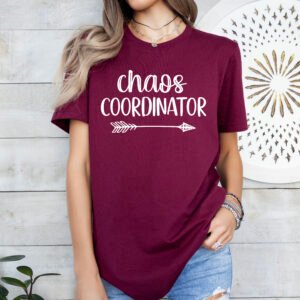 Chaos Coordinator Mom Shirt Stylish Crew Neck Tee - Image 6