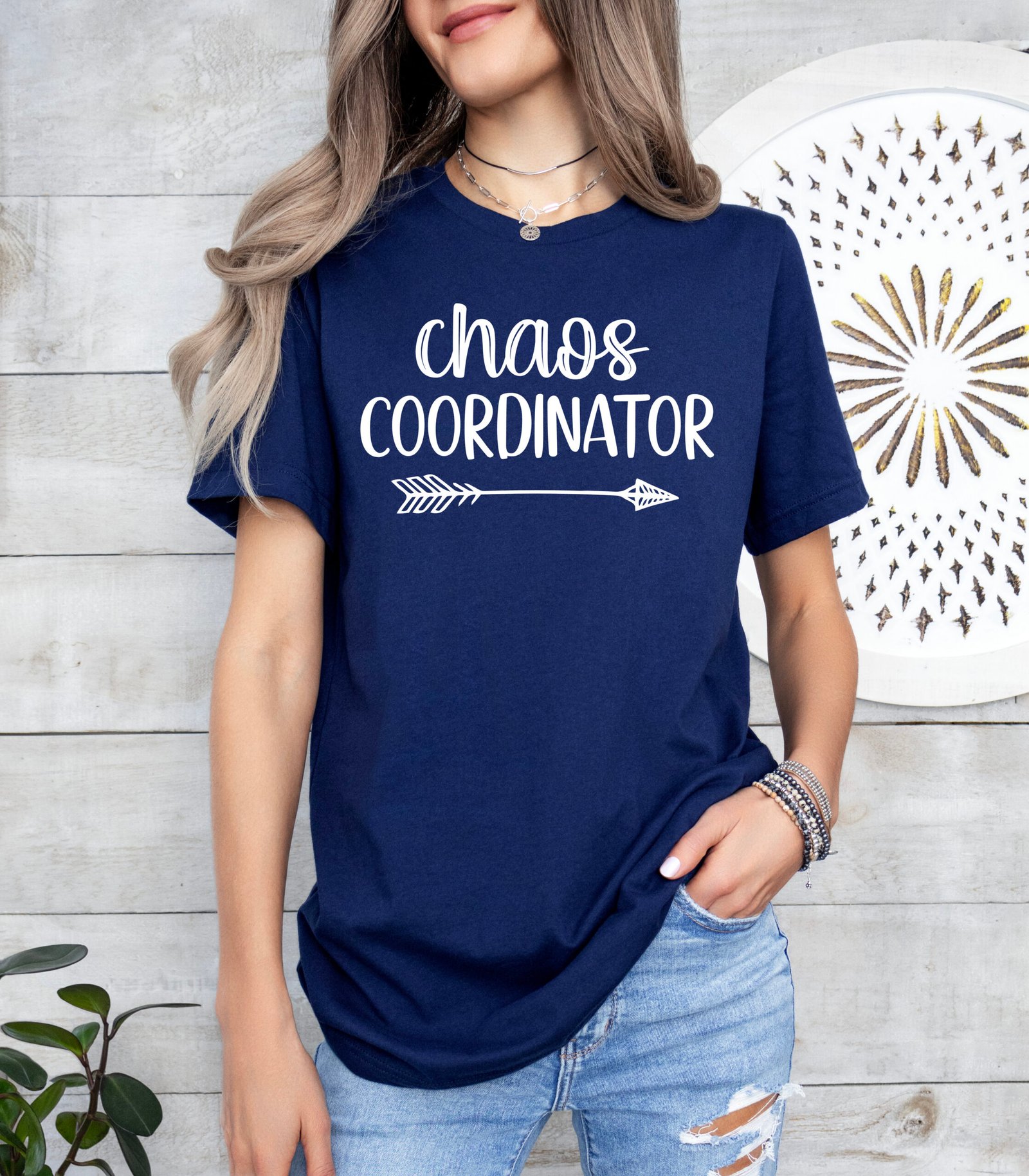 Chaos Coordinator Mom Shirt Stylish Crew Neck Tee - Image 8