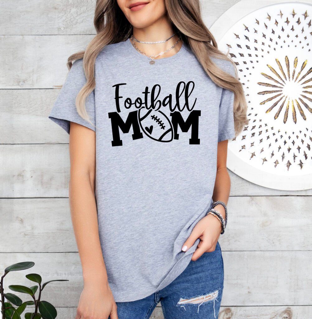 Football Mom Shirt Stylish Crew Neck Tee