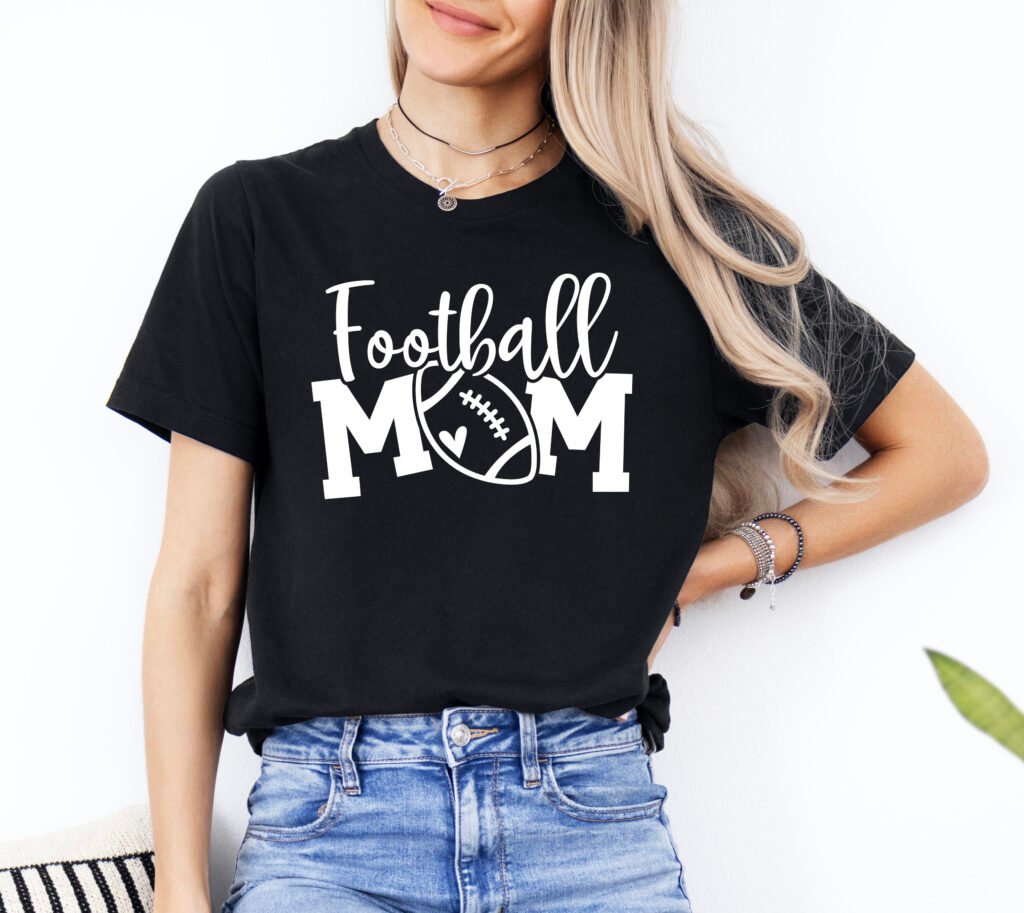 Football Mom Shirt Stylish Crew Neck Tee