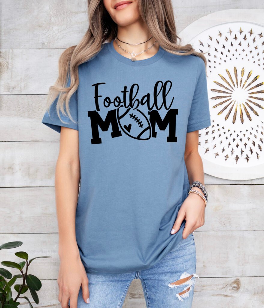 Football Mom Shirt Stylish Crew Neck Tee