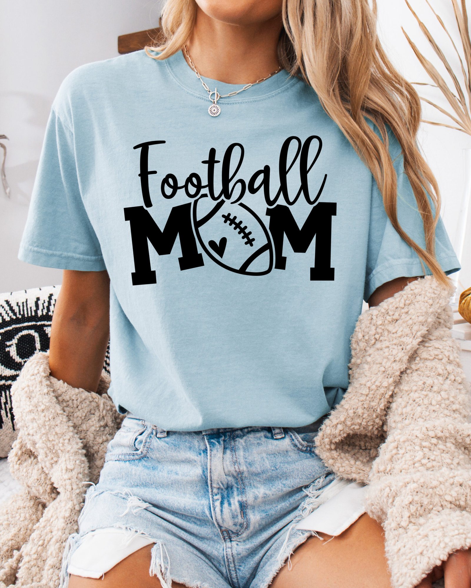 Football Mom Shirt Comfort Colors Tee - Image 5