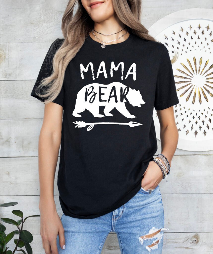 Mama Bear Shirt Mom Shirt Stylish Crew Neck Tee