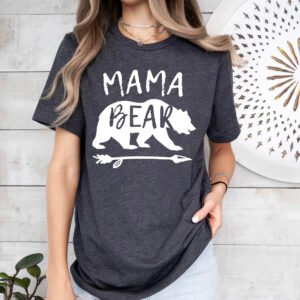 Mama Bear Shirt Mom Shirt Stylish Crew Neck Tee - Image 6