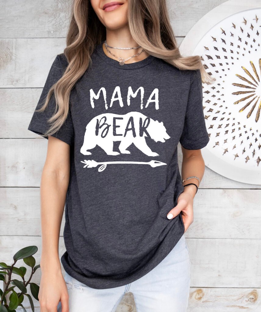 Mama Bear Shirt Mom Shirt Stylish Crew Neck Tee