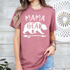 Mama Bear Shirt Mom Shirt Stylish Crew Neck Tee