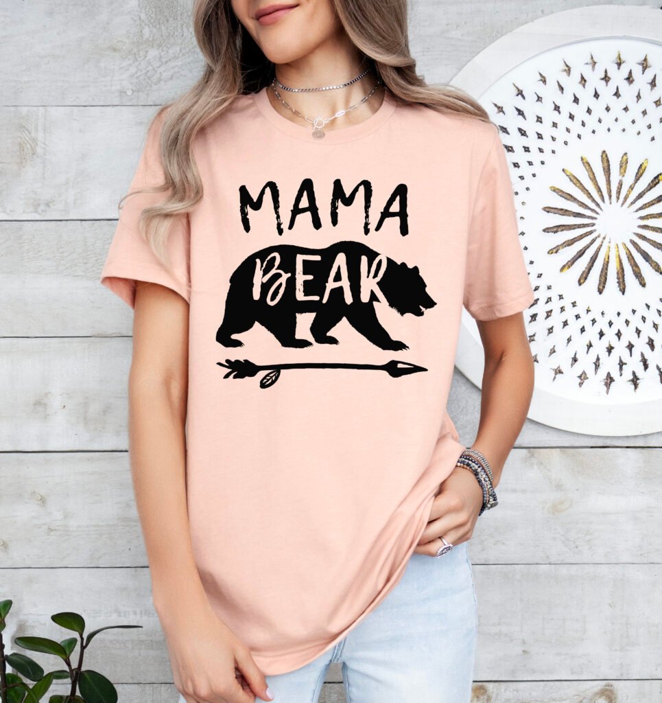 Mama Bear Shirt Mom Shirt Stylish Crew Neck Tee