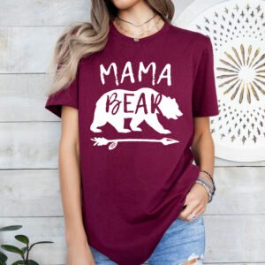 Mama Bear Shirt Mom Shirt Stylish Crew Neck Tee - Image 8