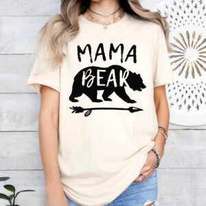Mama Bear Shirt Mom Shirt Stylish Crew Neck Tee - Image 7