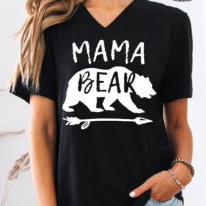 Mama Bear Mom Shirt V-Neck