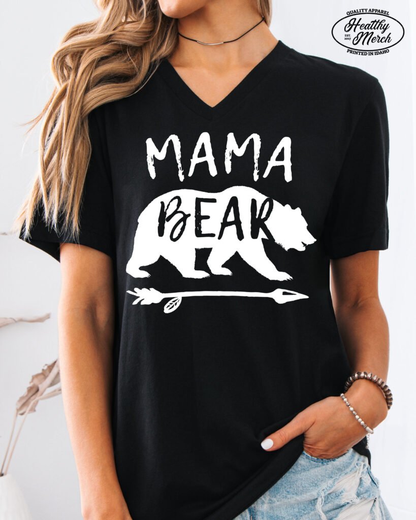 Mama Bear Mom Shirt V-Neck