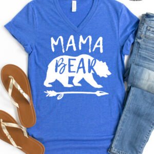 Mama Bear Mom Shirt V-Neck - Image 5