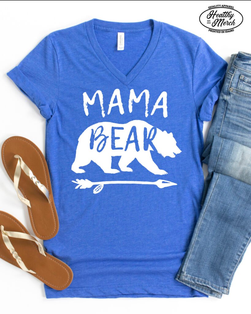 Mama Bear Mom Shirt V-Neck