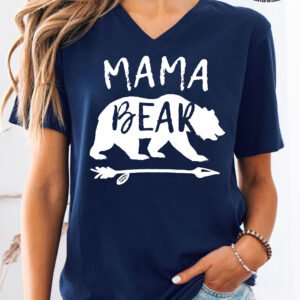 Mama Bear Mom Shirt V-Neck - Image 4