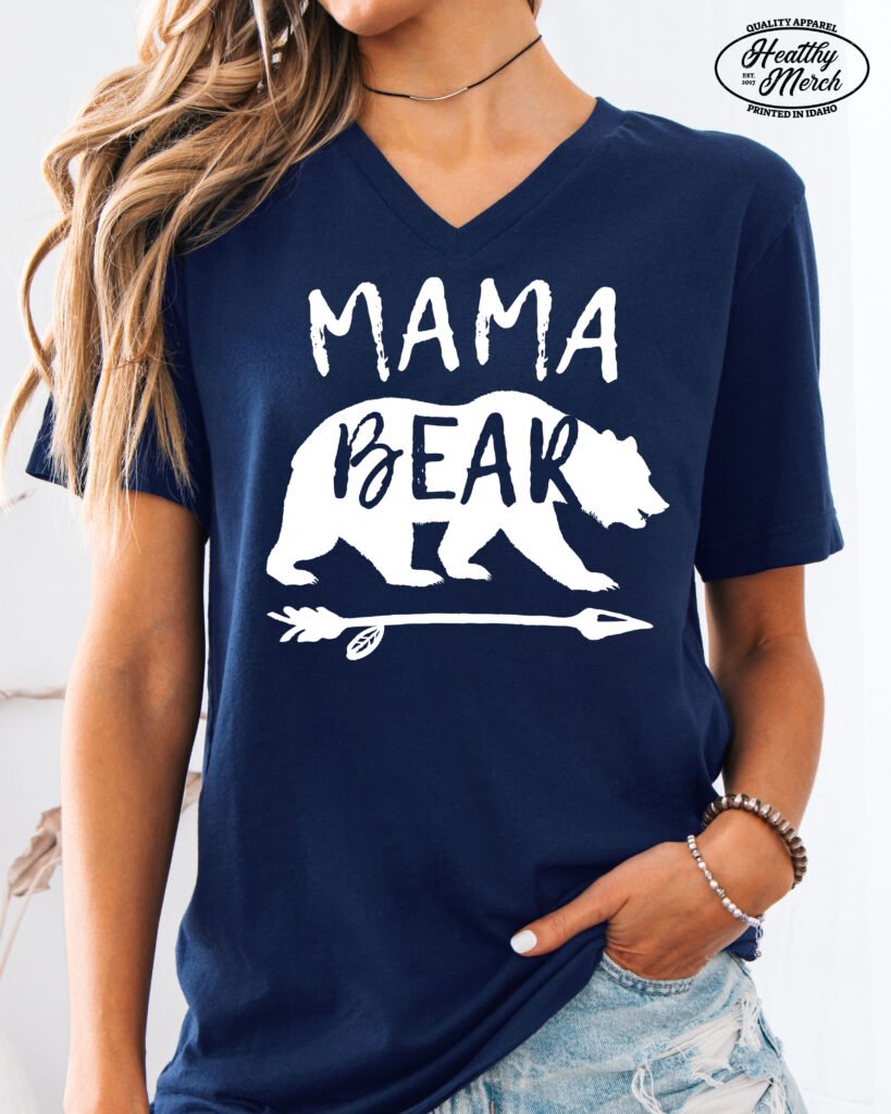 Mama Bear Mom Shirt V-Neck