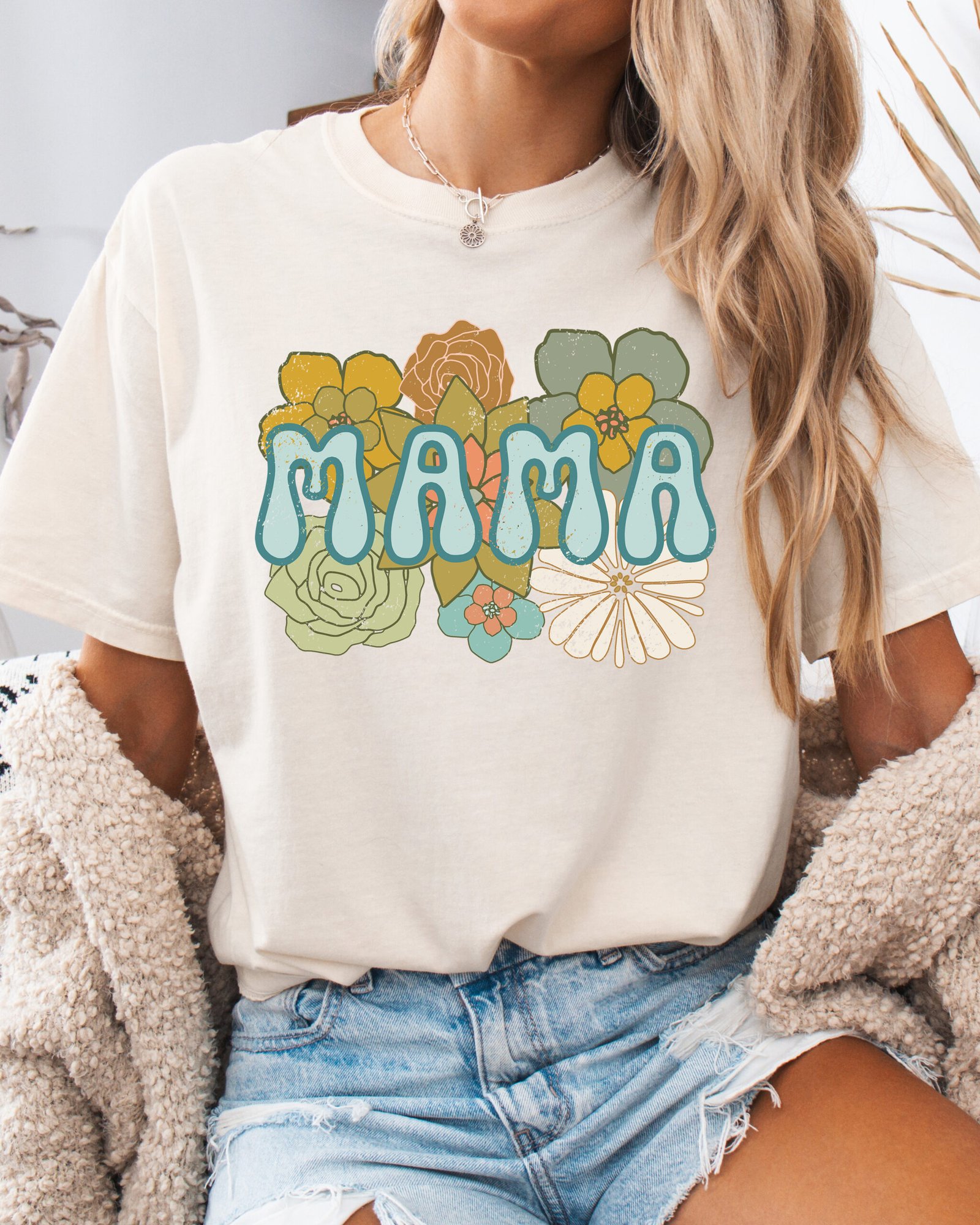 Boho Mama Retro Mom Shirt Comfort Colors Tee - Image 4