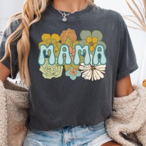 Boho Mama Retro Mom Shirt Comfort Colors Tee - Image 8