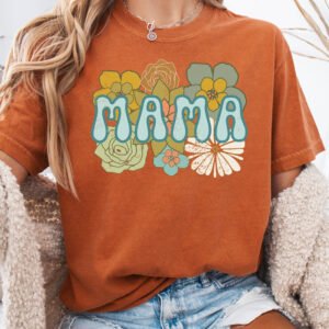 Boho Mama Retro Mom Shirt Comfort Colors Tee - Image 6