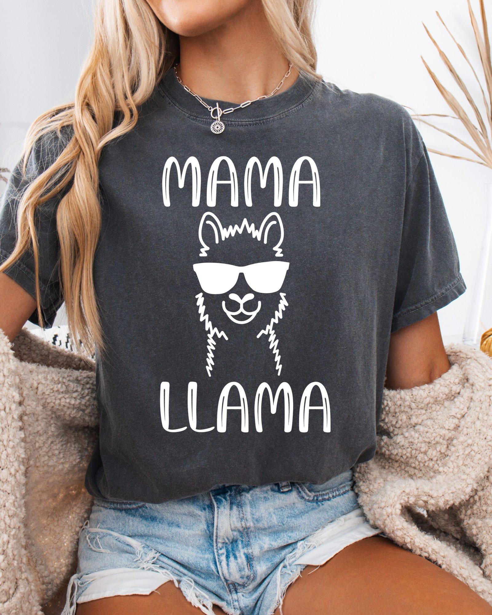 Mama Llama Mom Shirt Comfort Colors Tee - Image 5