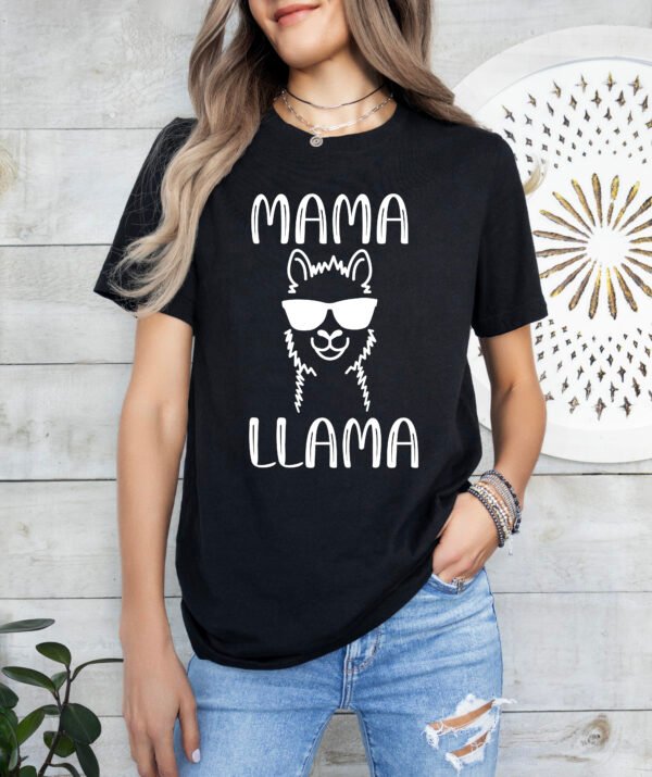 Mama Llama Mom Shirt Stylish Crew Neck Tee