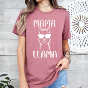 Mama Llama Mom Shirt Stylish Crew Neck Tee