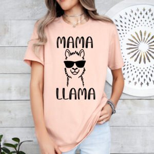 Mama Llama Mom Shirt Stylish Crew Neck Tee - Image 8