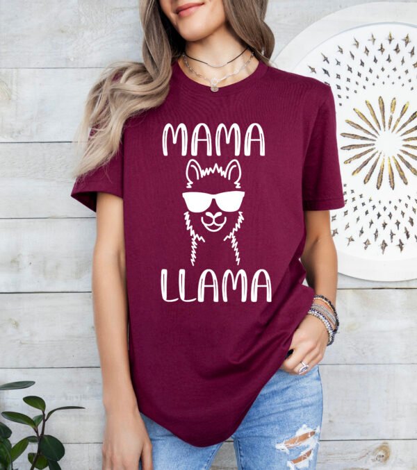 Mama Llama Mom Shirt Stylish Crew Neck Tee