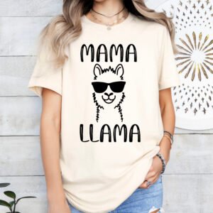 Mama Llama Mom Shirt Stylish Crew Neck Tee - Image 4