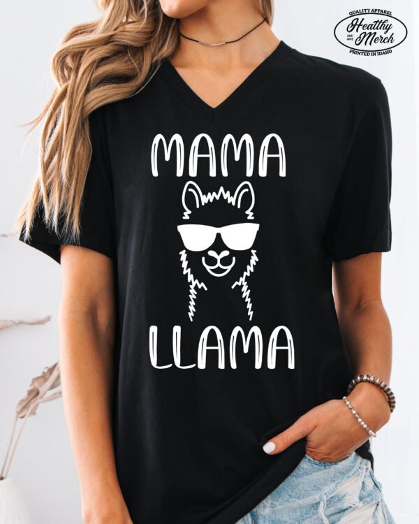 Mama Llama Mom Shirt V-Neck