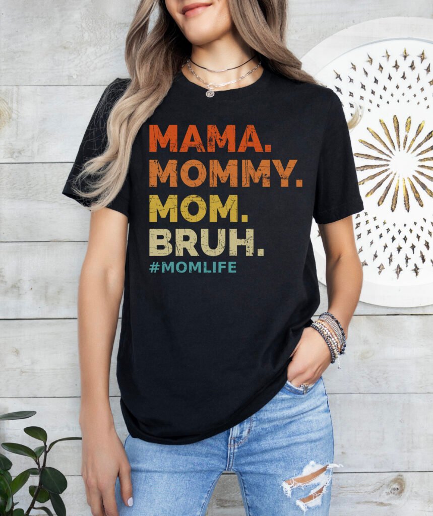Funny Mom Shirt Mom of Boys Stylish Crew Neck Tee