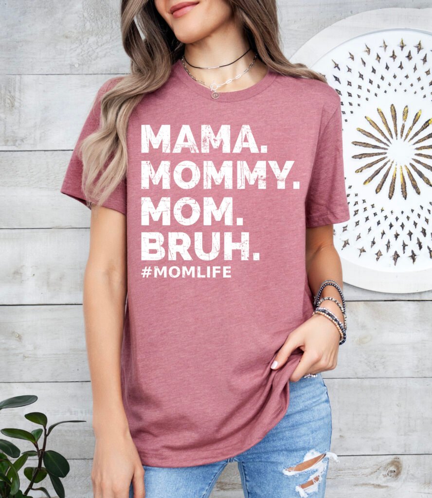 Funny Mom Shirt Mom of Boys Stylish Crew Neck Tee