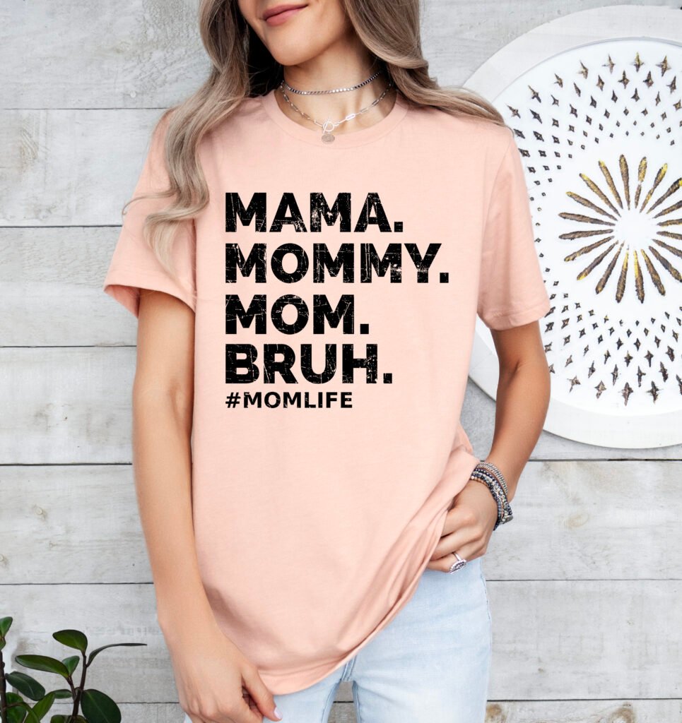 Funny Mom Shirt Mom of Boys Stylish Crew Neck Tee