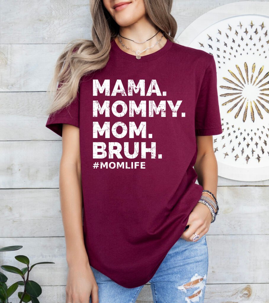Funny Mom Shirt Mom of Boys Stylish Crew Neck Tee