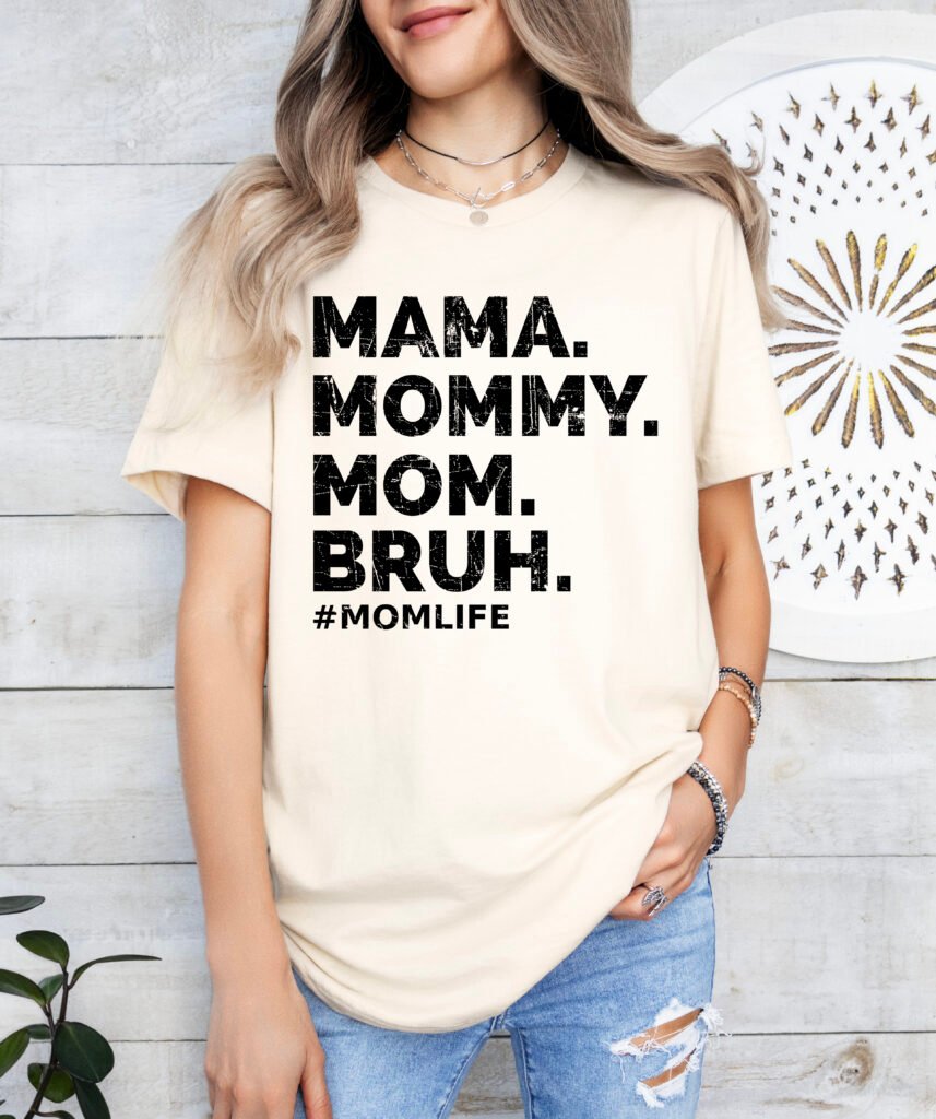 Funny Mom Shirt Mom of Boys Stylish Crew Neck Tee
