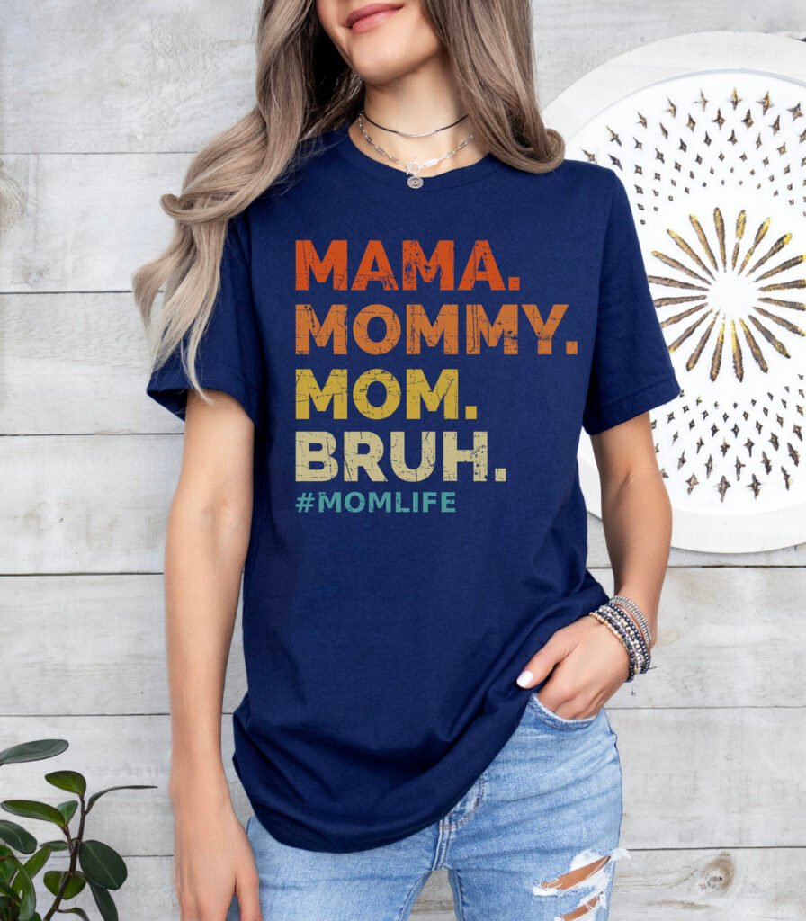 Funny Mom Shirt Mom of Boys Stylish Crew Neck Tee