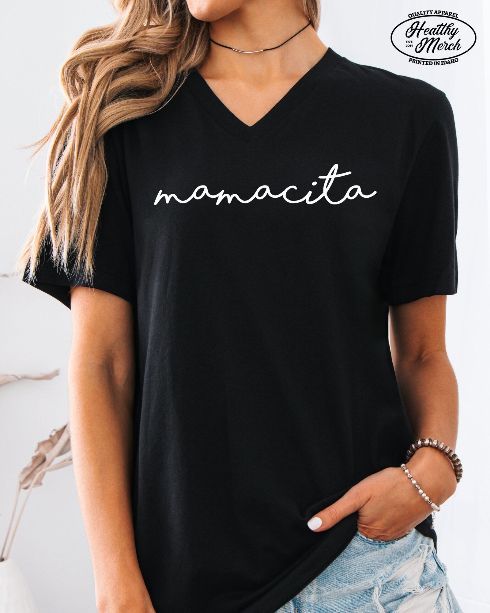 Mamacita Mom Shirt V-Neck - Image 1