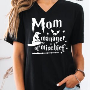 Mom Manager of Mischief Mom Life Shirt V-Neck