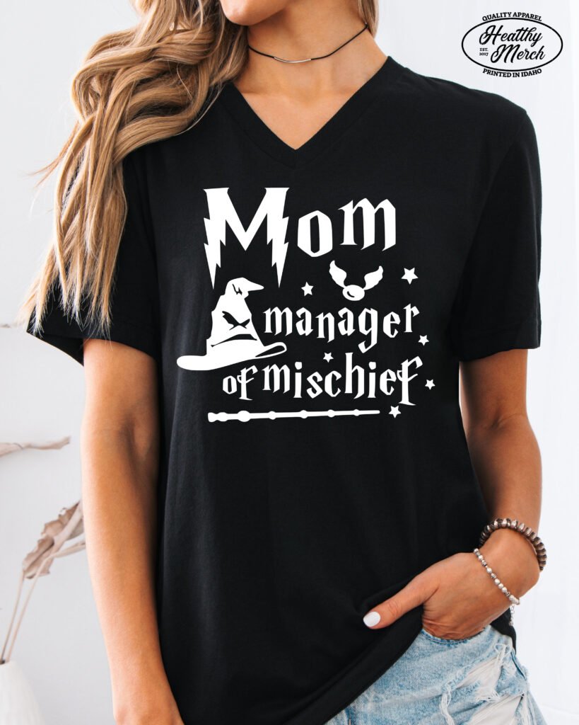 Mom Manager of Mischief Mom Life Shirt V-Neck