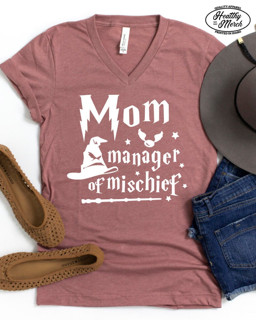 Mom Manager of Mischief Mom Life Shirt V-Neck