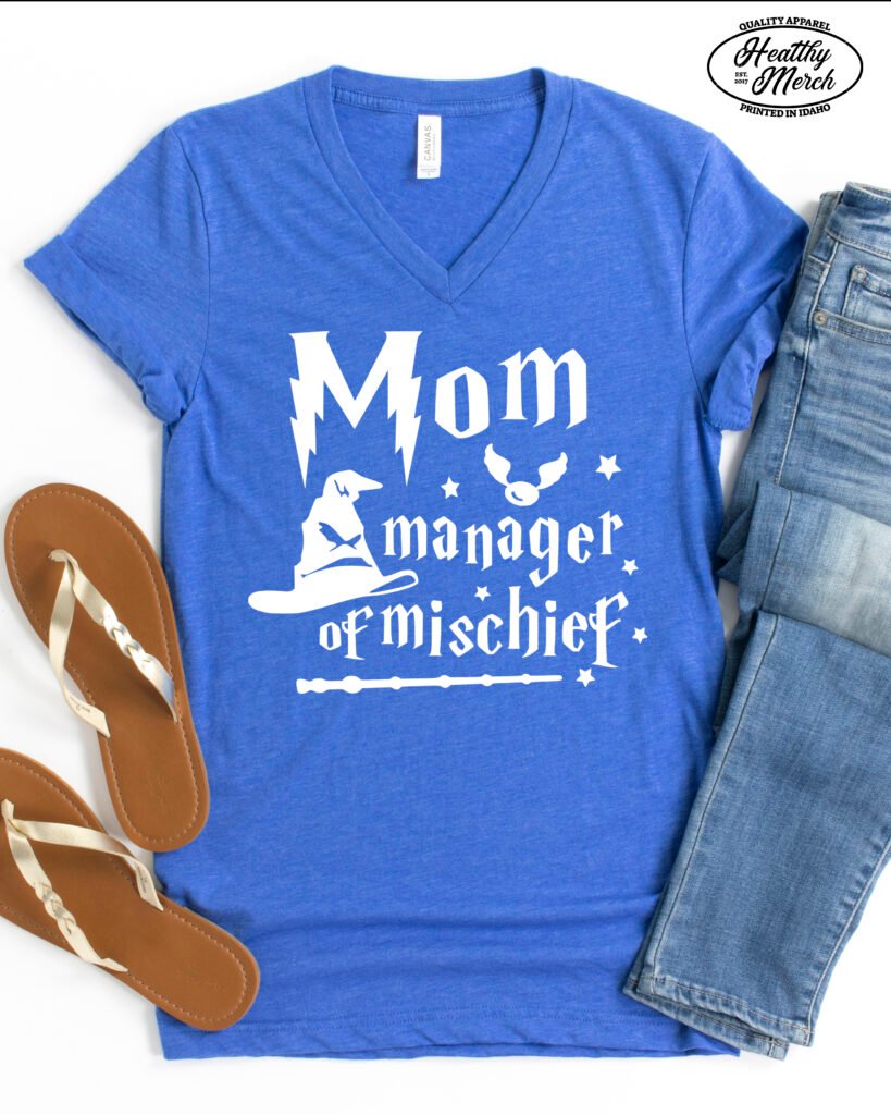 Mom Manager of Mischief Mom Life Shirt V-Neck