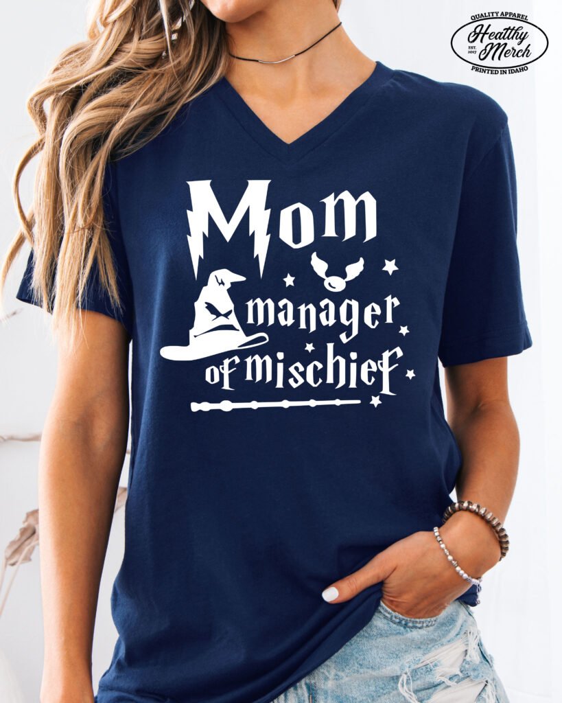 Mom Manager of Mischief Mom Life Shirt V-Neck