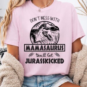 Jurassic Mamasaurus Mom Shirt Comfort Colors Tee - Image 5