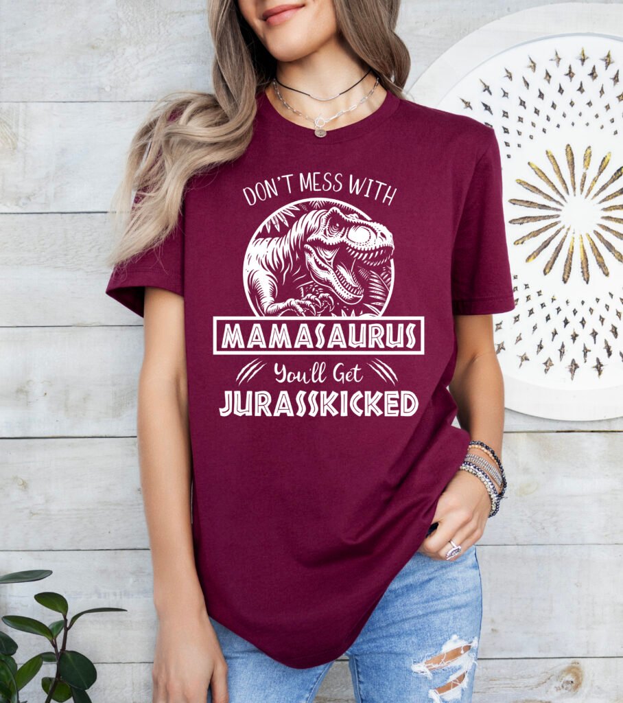 Jurassic Mamasaurus Mom Shirt Stylish Crew Neck Tee