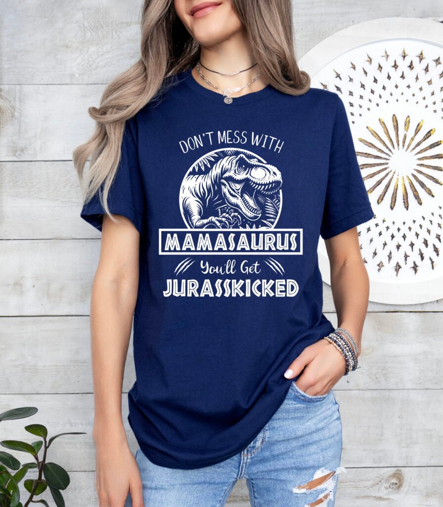 Jurassic Mamasaurus Mom Shirt Stylish Crew Neck Tee