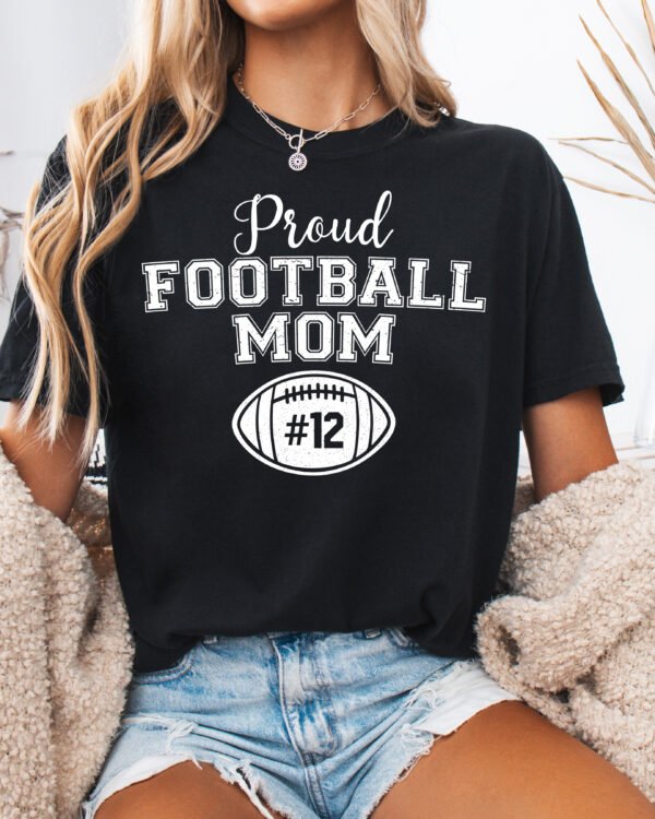 Personalized Custom Proud Football Mom Shirt Comfort Colors Tee