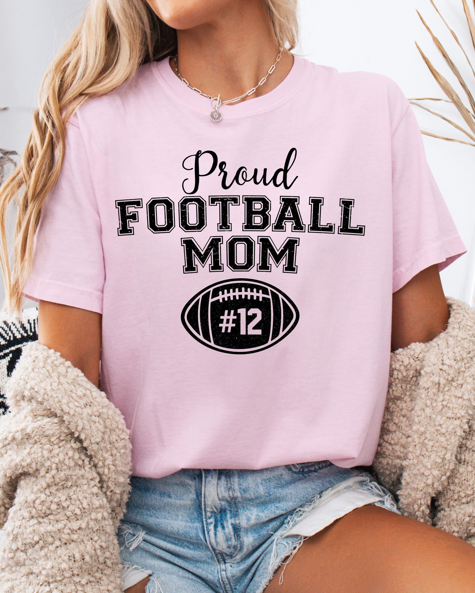 Personalized Custom Proud Football Mom Shirt Comfort Colors Tee - Image 8