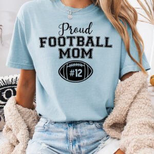 Personalized Custom Proud Football Mom Shirt Comfort Colors Tee - Image 7