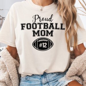 Personalized Custom Proud Football Mom Shirt Comfort Colors Tee - Image 6