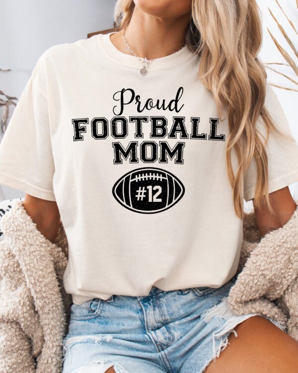 Personalized Custom Proud Football Mom Shirt Comfort Colors Tee