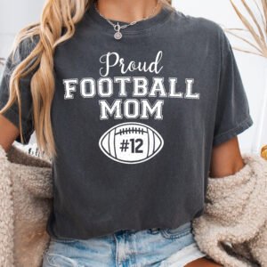 Personalized Custom Proud Football Mom Shirt Comfort Colors Tee - Image 4